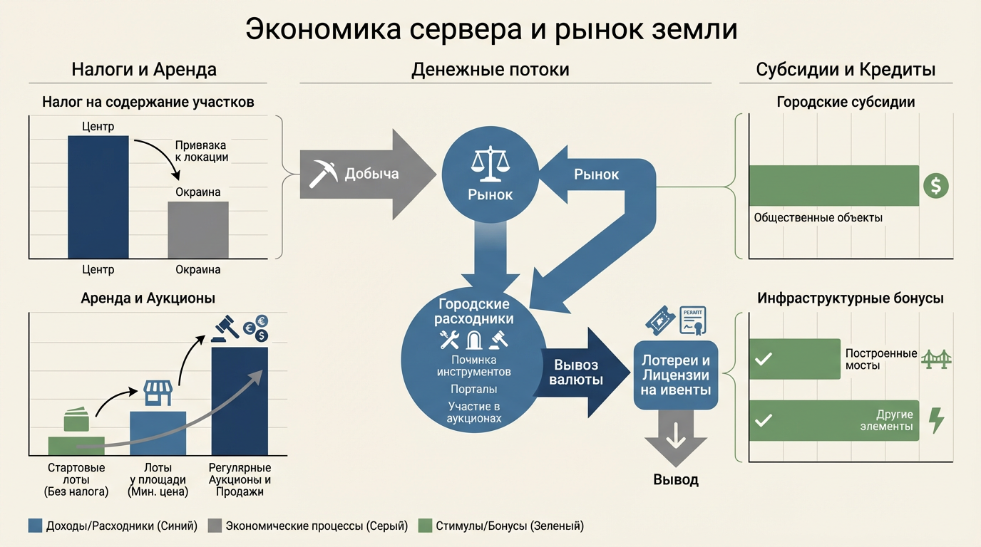 Экономика сервера: валюта, налоги, аренды